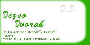 dezso dvorak business card